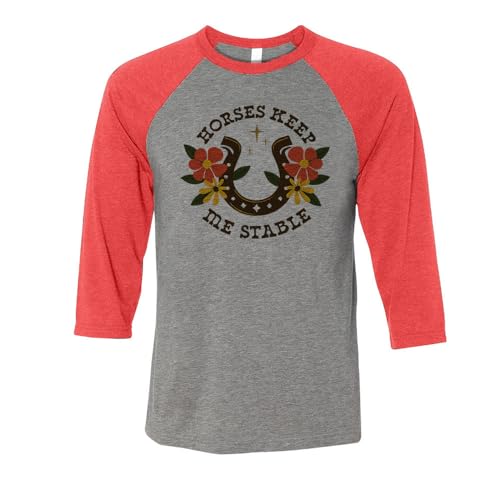 TeesAndTankYou Horses Keep Me Stable Three-Quarter Raglan Sleeve Baseball Shirt Unisex - size chart