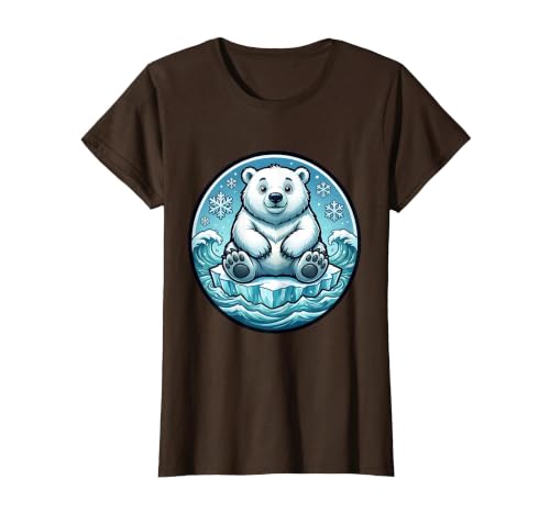 Mademark Polar Bear Lone Ice Floe Arctic Drift Design T-Shirt - size chart