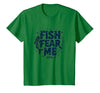 Mademark Fish Fear Me Funny Fishing for Men Angler Humor Quote T-Shirt - size chart