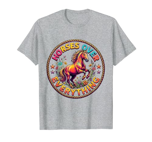 Mademark Horses Over Everything Women's Equestrian Design T-Shirt - Men - size chart