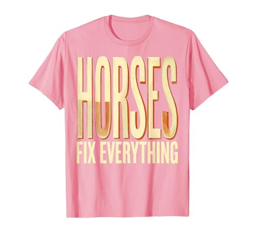 Mademark Horses Fix Everything Equestrian Design T-Shirt - Men - size chart