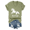 Pukcoun Horse Shirt Horse Lover V-Neck Shirt Retro Graphics T-Shirt Unisex - size chart