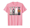 Funny Retro Italian Greyhound Dog Halloween Witch Spooky Ghost Italian Greyhound Pumpkin Halloween Skeleton T-Shirt - size