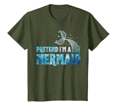 Funny Lazy Halloween Costumes & Halloween Shirts Pretend I'm A Mermaid Lazy Funny Mermaid Halloween Costume T-Shirt - size