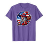 Witch American Patriotic Halloween USA T-Shirt - size chart
