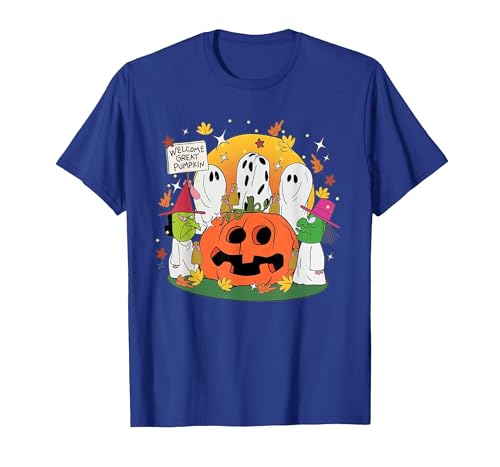 Funny Halloween gift tee Welcome Great Pumpkin Boo Witch Pumpkin Halloween T-Shirt - size chart