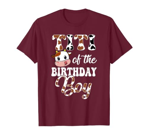Titi of The Birthday Boy Cow Farm 1St Birthday Boy T-Shirt - size chart