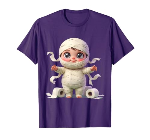 Mademark Kids Halloween Mummy Wrapped in Toilet Paper T-Shirt - size chart