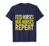 Mademark Feed Horses Hug Horses Repeat Riding Design T-Shirt - Men - size chart