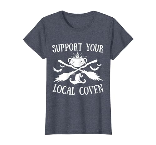 Support Your Local Coven Halloween tee Support Your Local Coven Halloween Coven Witch T-Shirt - size chart