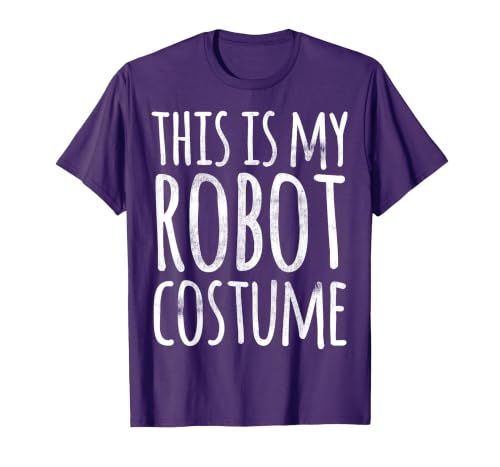 Funny Lazy Halloween T Shirt This is My Robot Costume T-Shirt - size chart