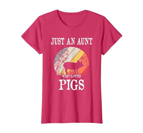 Pigs Lover Gift Co. Just an Aunt Who Loves Pigs T-Shirt - size chart