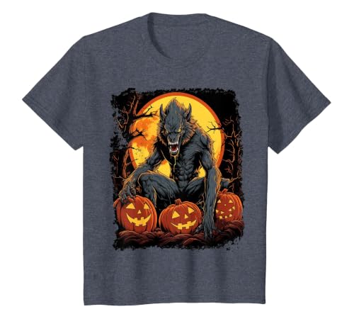 FrightNightFits Werewolf Orange Halloween T-Shirt - size chart