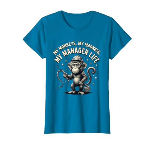 Mademark My Monkeys My Madness My Manager Life Circus Design T-Shirt - Women - size chart