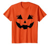 Jack o Lantern eyelashes Funny Jack o Lantern Pumpkin face Eyelashes for Halloween T-Shirt - size chart