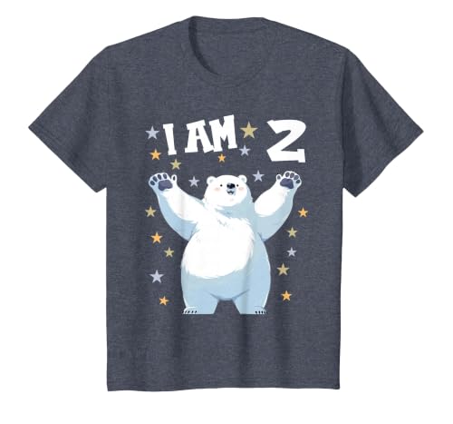 2 years old 2nd birthday Polar Bear Kids 2 Years Old 2 Birthday Polar Bears Boy Girl Polar Bear T-Shirt - size chart
