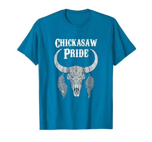 Chickasaw Pride Native American Nice Gifts Chickasaw Pride Tribe Native American Indian Buffalo T-Shirt - size chart