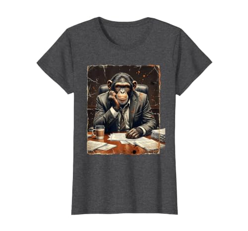 Mademark Monkey in a Suit Stuck in a Meeting Funny Gift T-Shirt - Women - size chart