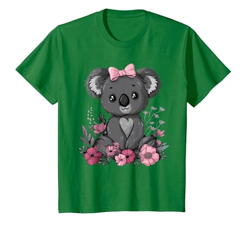 We Love Koalas - Kids Apparel Co. Koala Kawaii Koala Bear Pink Bow Flowers Girls Kids T-Shirt - size chart
