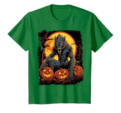 FrightNightFits Werewolf Orange Halloween T-Shirt - size chart