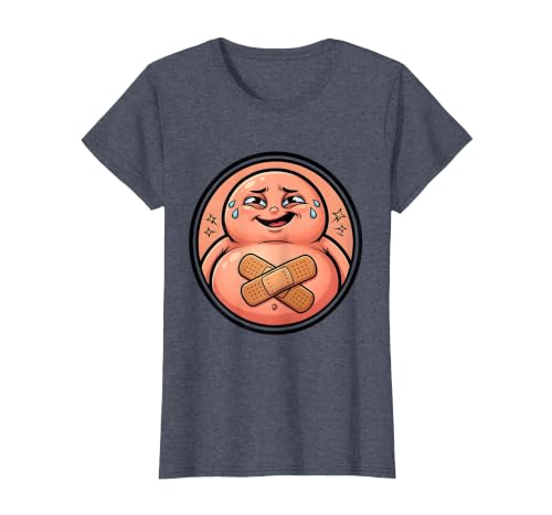 Mademark Tummy Ache Survivor Cute Stomach Bandage Graphic T-Shirt - Women - size chart