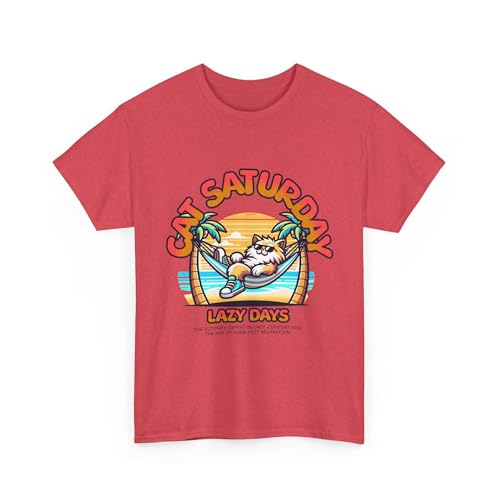 GENERIC cat Unisex Heavy Cotton Tee Heather Red - size chart