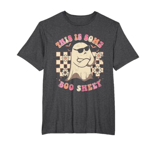 Groovy This is Some Boo Sheet Ghost Halloween Tee This is Some Boo Sheet Retro Halloween Costume for Men Women T-Shirt -