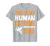 This is My Human Costume Mythical Creature - Halloween Funny T-Shirt - size chart