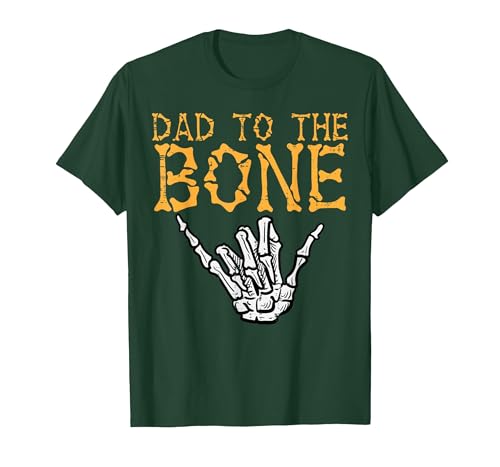 Mens Halloween Shirts For Dad Daddy Papa Men Halloween Dad to The Bone Skeleton Hand Fun Papa Costume Men T-Shirt - size