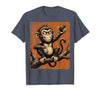 Mademark Smug Monkey Throwing Poop Funny Graphic T-Shirt - Men - size chart
