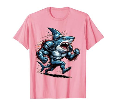 Football Shark Charging Graphic Tee for Kids T-Shirt