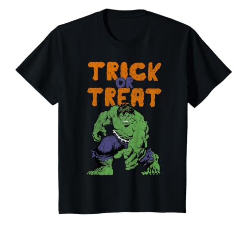 Marvel Avengers The Hulk Trick Or Treat Halloween T-Shirt - size chart