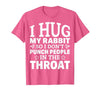 I Hug My Rabbit I Easter Bunny Design Lionhead Rabbit T-Shirt — design detail