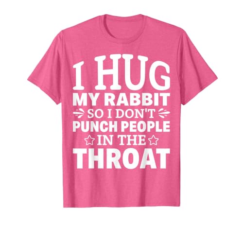 I Hug My Rabbit I Easter Bunny Design Lionhead Rabbit T-Shirt — design detail