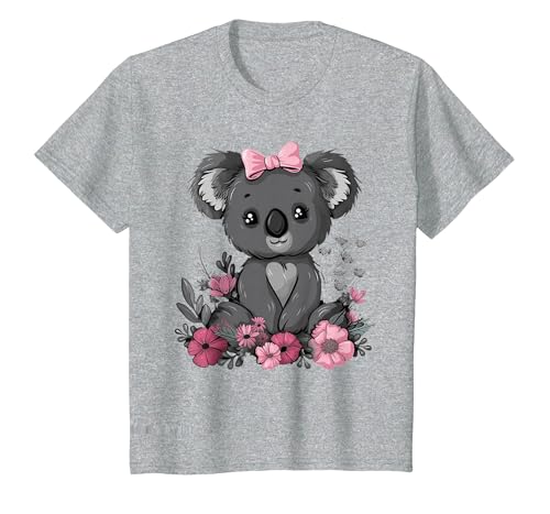 We Love Koalas - Kids Apparel Co. Koala Kawaii Koala Bear Pink Bow Flowers Girls Kids T-Shirt - size chart