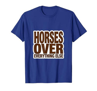 Mademark Horses Over Everything Equestrian Design T-Shirt - Men - size chart