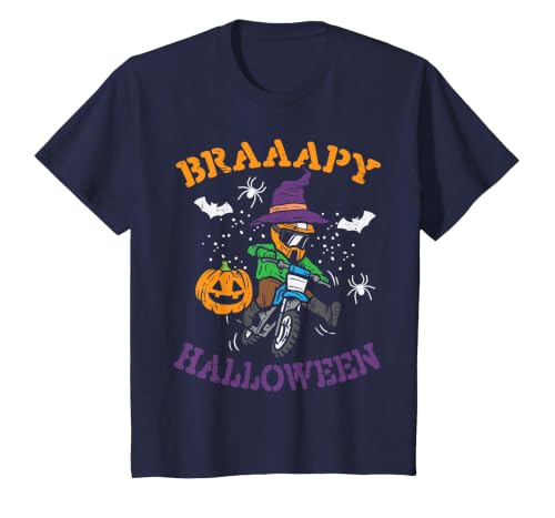 Halloween Shirts For Women Men Kids Boys Girls Motocross Braaapy Halloween Costume Dirt Bike Boys Kids T-Shirt - size chart