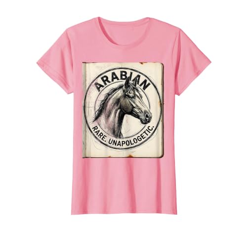 Mademark Arabian Rare Unapologetic Horse Portrait Design T-Shirt - size chart
