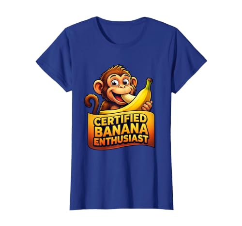 Mademark Certified Banana Enthusiast Funny Monkey Design T-Shirt - Women - size chart