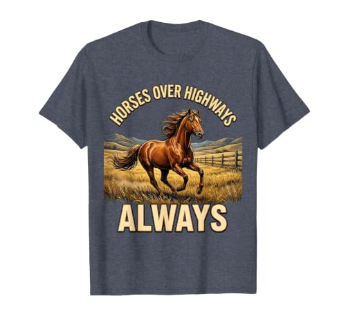 Mademark Horses Over Highways Always Equestrian Design T-Shirt - Men - size chart