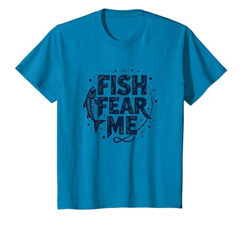 Mademark Fish Fear Me Funny Fishing for Men Angler Humor Quote T-Shirt - size chart