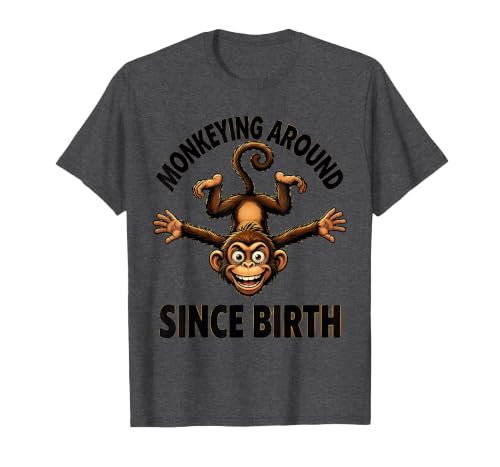 Mademark Monkeying Around Since Birth Funny Monkey Design T-Shirt - Men - size chart