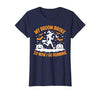 Running Broom Halloween tee My Broom Broke So Now I Go Running Witch Run Lover Halloween T-Shirt - size chart