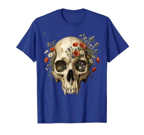 Mademark Elephant Skull Wildflower Bloom Graphic T-Shirt - Men - size chart