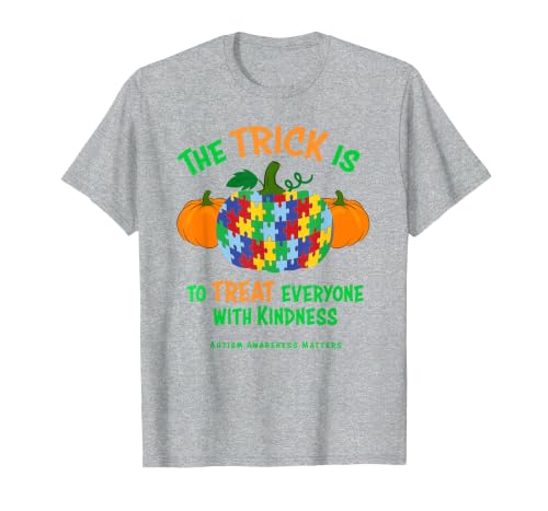 Presto Autism Awareness Halloween October Pumpkin Autism Awareness Halloween Fall October Puzzle Pumpkin T-Shirt - size chart
