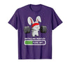 Bunny Gym Rabbit Weights Installing Muscles T-Shirt — design detail