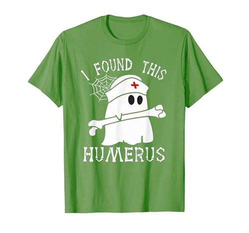 I Found This Humerus Funny Ghost Nurse Halloween T-Shirt - size chart