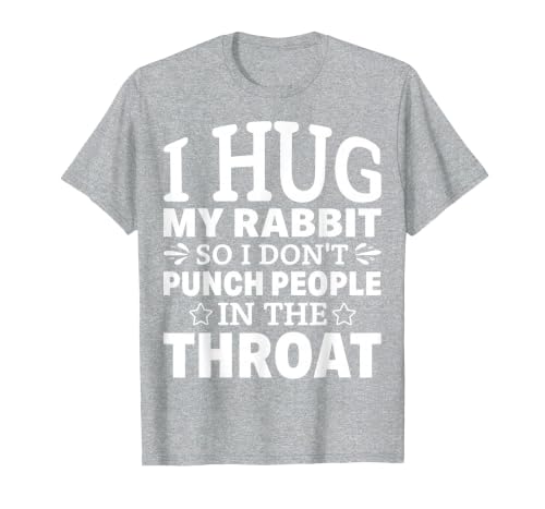 I Hug My Rabbit I Easter Bunny Design Lionhead Rabbit T-Shirt — design detail