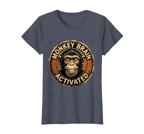 Mademark Monkey Brain Activated Funny Primate Design T-Shirt - Women - size chart