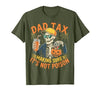 Dad Tax Halloween Pumpkin Candy Art Dad Tax Halloween Pumpkin Candy Funny Skull Men Dad Joke T-Shirt - size chart